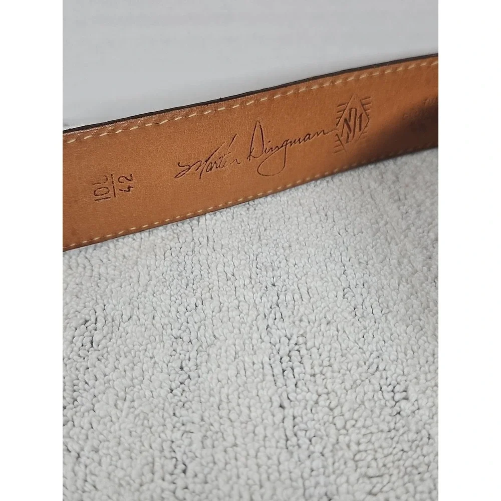 Martin Dingman Tumbled Glove‎ Leather Belt 42 Brown Handmade In The USA Nice!!!